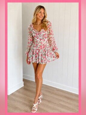 HONEY & ROSIE Pink Floral Ruffle Jumper. NWT